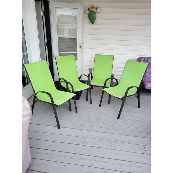 4 Lime Green Patio Chairs