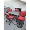 Image 2 : Glasstop Patio Set. 4 Chairs and Umbrella Stand