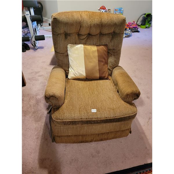 Brown Recliner Chair and Sidetable