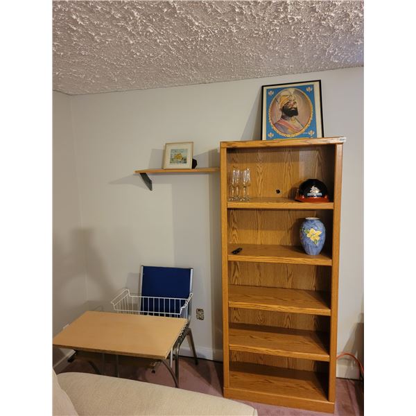6' Shelf with Desk and Chair and Contents of Picture