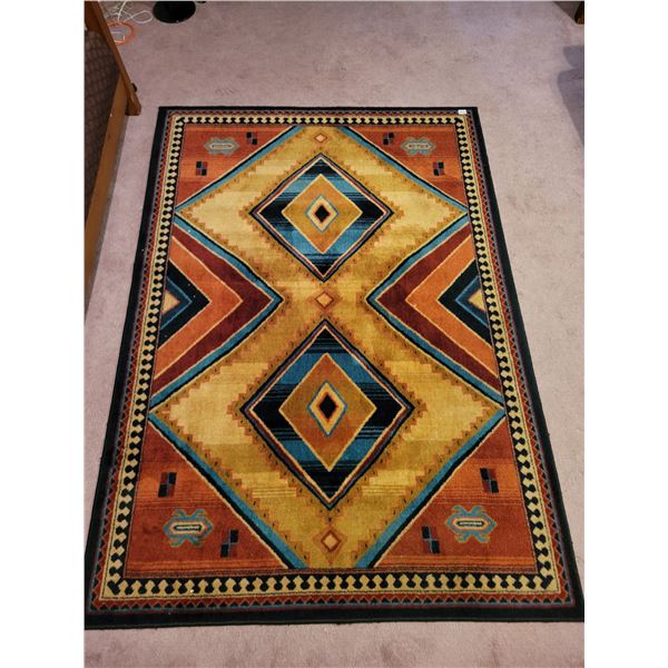 Tribal II 100% Prestige Heat Set Nylon Wool Rug 88.5"L x 64"W
