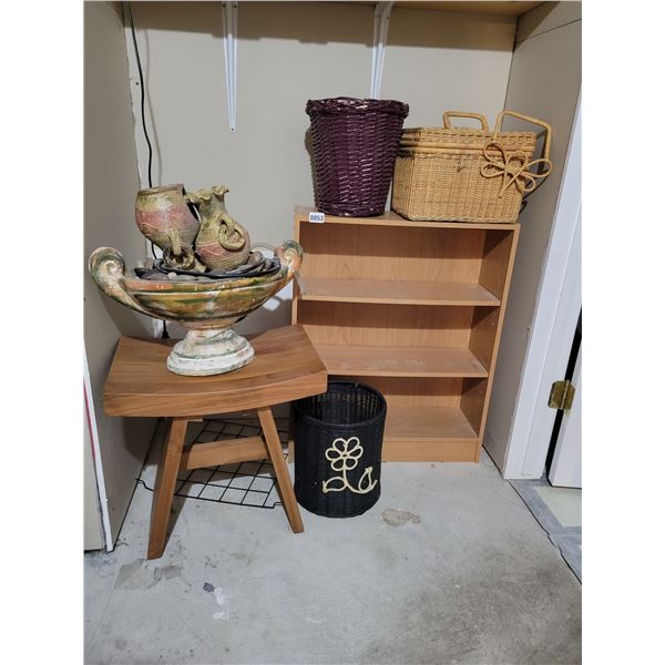 Small Shelf - Fountain - Unique Stool - Baskets