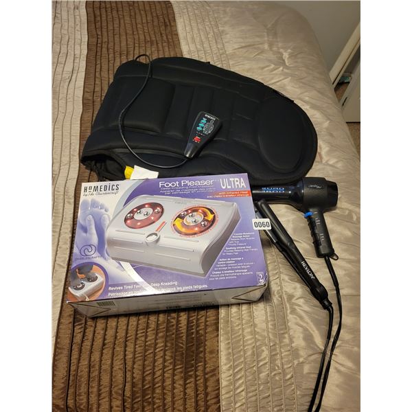 Hairdryer - Straitener - Massage foot and back Homedics