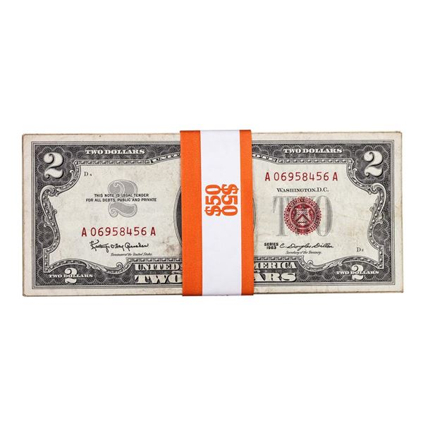 Lot of (25) 1963 $2 Legal Tender Notes