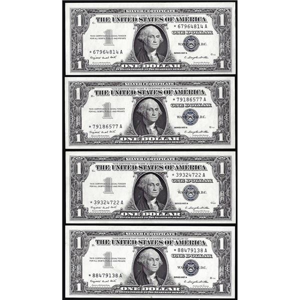 Lot of (4) Uncirculated 1957A $1 Silver Certificate Star Notes