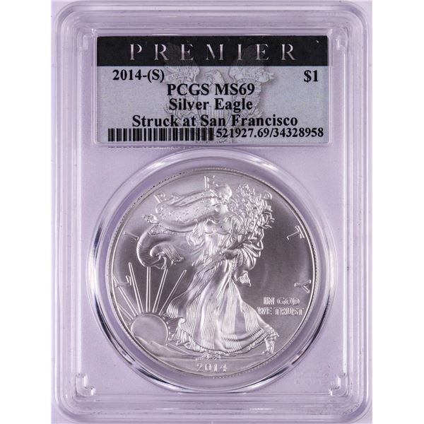 2014-(S) $1 American Silver Eagle Coin PCGS MS69