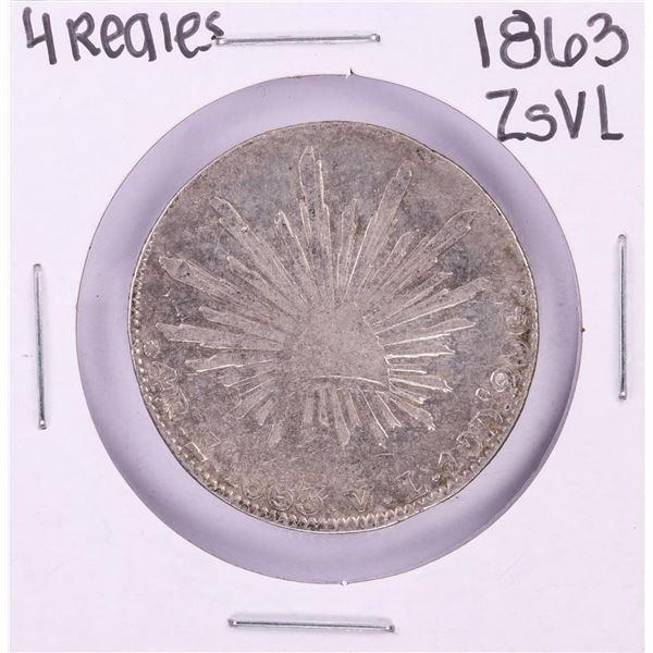 1863 ZsVL Mexico 4 Reales Silver Coin