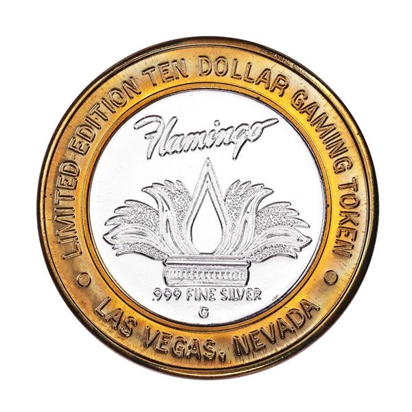 .999 Silver Flamingo Hilton Las Vegas, Nevada $10 Casino Limited Edition Gaming Token