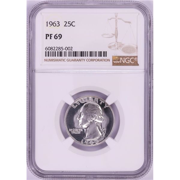 1963 Proof Washington Quarter Coin NGC PF69