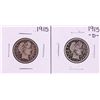 Image 1 : Lot of 1915 & 1915-D Barber Quarter Coins