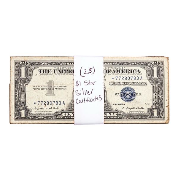 Lot of (25) 1957 $1 Silver Certificate Star Notes