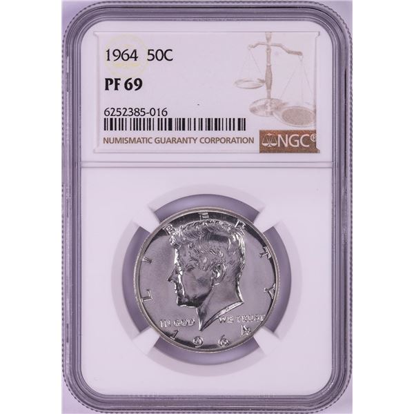 1964 Proof Kennedy Half Dollar Coin NGC PF69