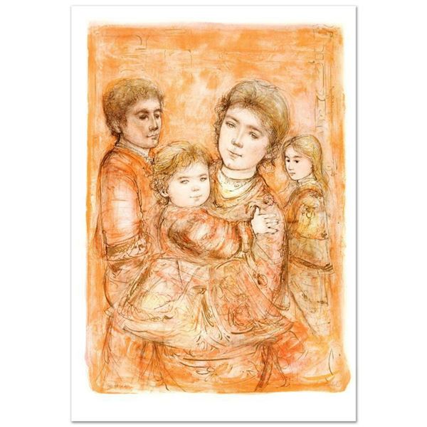 Hibel (1917-2014) "Portrait Of A Family" Limited Edition Lithograph On Paper