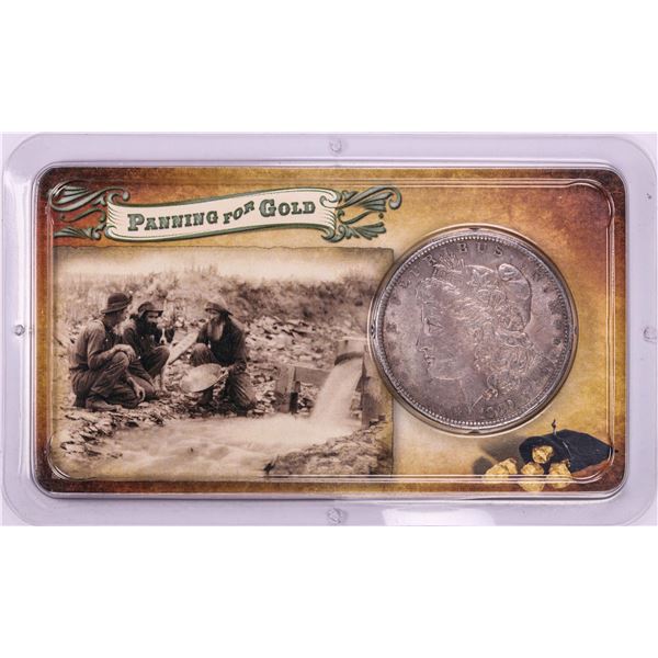 1889 $1 Morgan Silver Dollar Coin Panning for Gold Tribute to the Wild West