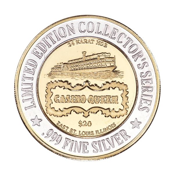 .999 Silver Casino Queen East St. Louis, IL $10 Limited Edition Gaming Token