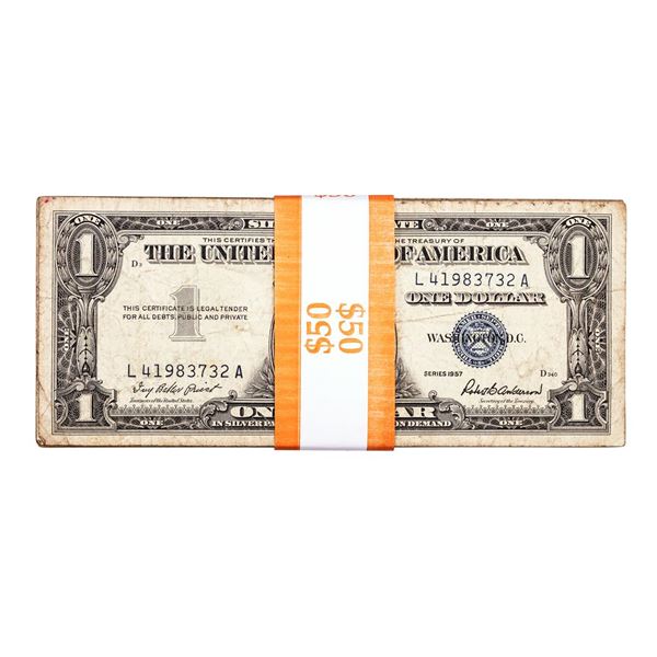 Lot of (50) 1957 $1 Silver Certificate Notes