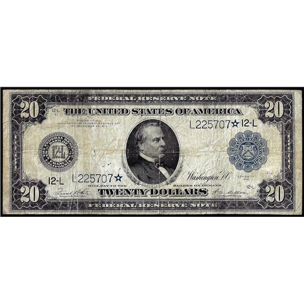 1914 $20 Federal Reserve STAR Note San Francisco