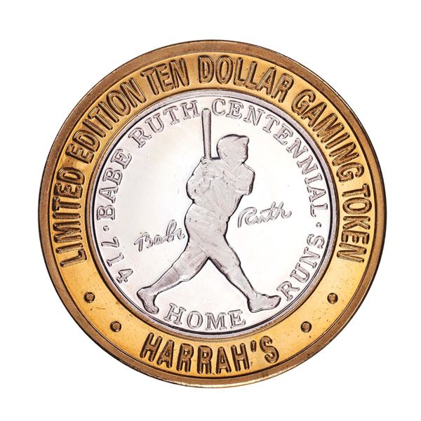 .999 Silver Harrahs Reno, Nevada $10 Casino Limited Edition Gaming Token