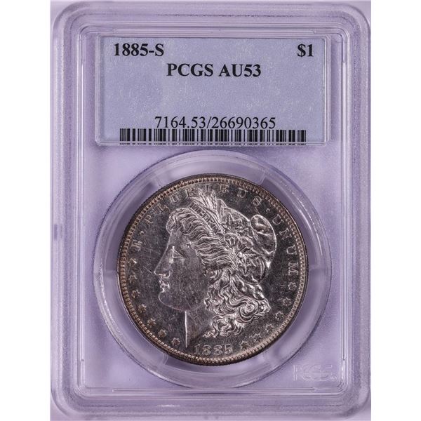 1885-S $1 Morgan Silver Dollar Coin PCGS AU53