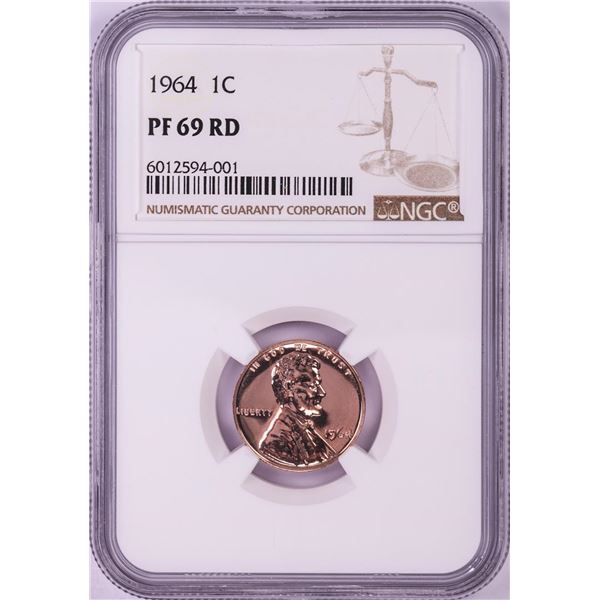 1964 Proof Lincoln Memorial Cent Coin NGC PF69RD
