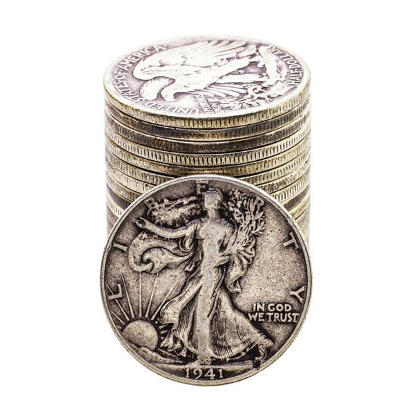Roll of (20) Mixed Date Walking Liberty Half Dollar Coins