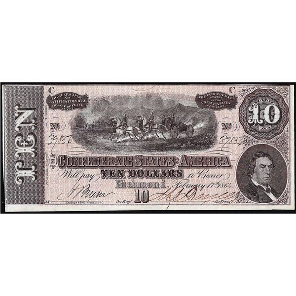 1864 $10 Confederate States of America Note