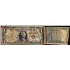 Image 1 : Short Snorter 1935A $1 Hawaii WWII Emergency Silver Certificate and Indian Rupee Note