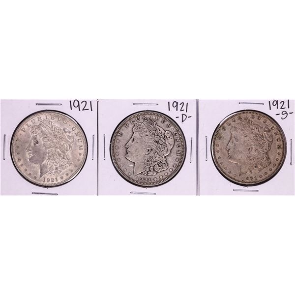 Lot of 1921-P/D/S $1 Morgan Silver Dollar Coins