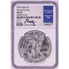 Image 1 : 2019 $1 American Silver Eagle Coin NGC MS70 W/Edmund C. Moy Signature First Day of Issue