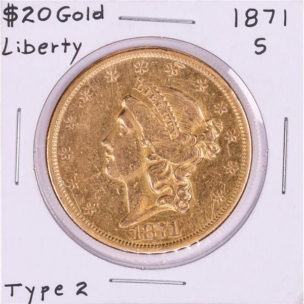 1871-S Type 1 $20 Liberty Head Double Eagle Gold Coin