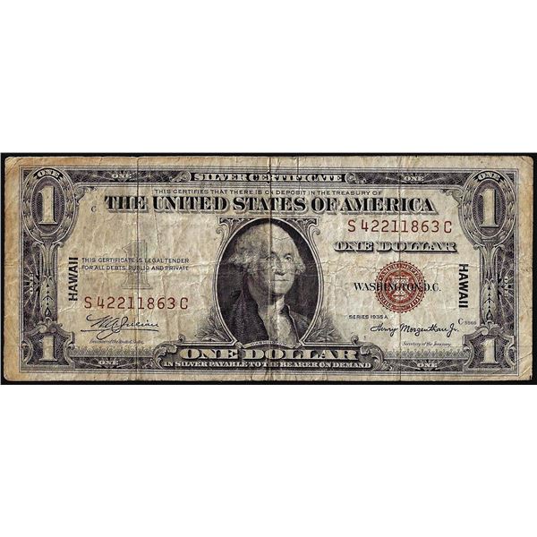 1935A $1 Hawaii WWII Emergency Issue Silver Certificate Note