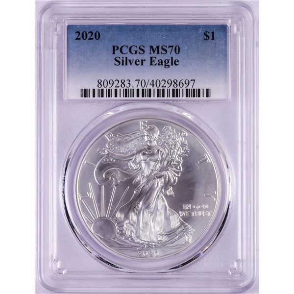2020 $1 American Silver Eagle Coin PCGS MS70