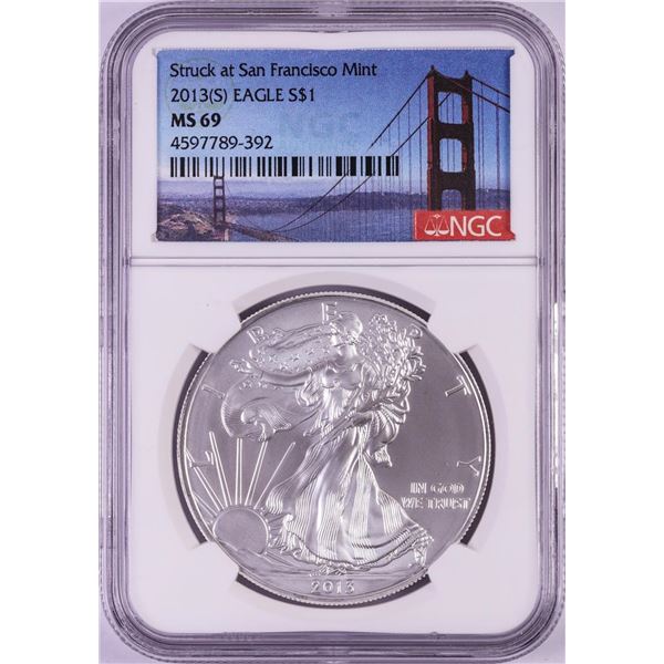 2013(S) $1 American Silver Eagle Coin NGC MS69 Early Releases