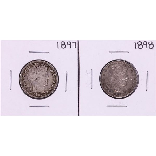Lot of 1897-1898 Barber Quarter Coins