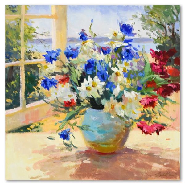 SBurkett Kaiser "Daises & Pansies" Limited Edition Giclee On Canvas