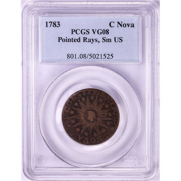 1783 C Nova Constellatio Pointed Rays Colonial Copper Coin PCGS VG08