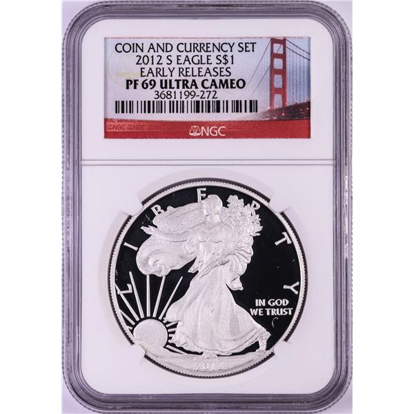 2012-S $1 Proof American Silver Eagle Coin NGC PF69 Ultra Cameo Early Releases