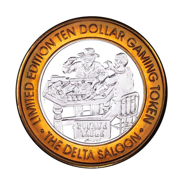 .999 Silver The Delta Saloon Nevada $10 Casino Limited Edition Gaming Token