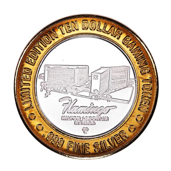 .999 Silver Flamingo Hilton Las Vegas, Nevada $10 Casino Limited Edition Gaming Token