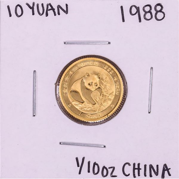 1988 China 10 Yuan 1/10 oz. Panda Gold Coin