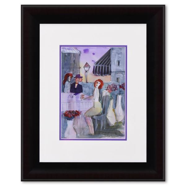 Moshe Leider, Framed Original Mixed Media Watercolor Painting