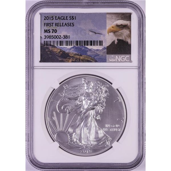2015 $1 American Silver Eagle Coin NGC MS70 First Releases