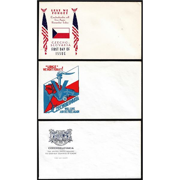 Lot of (3) WWII Era Patriotic Unused Envelopes