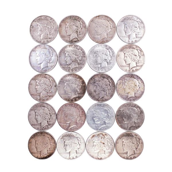 Roll of (20) 1934-D/S $1 Peace Silver Dollar Coins