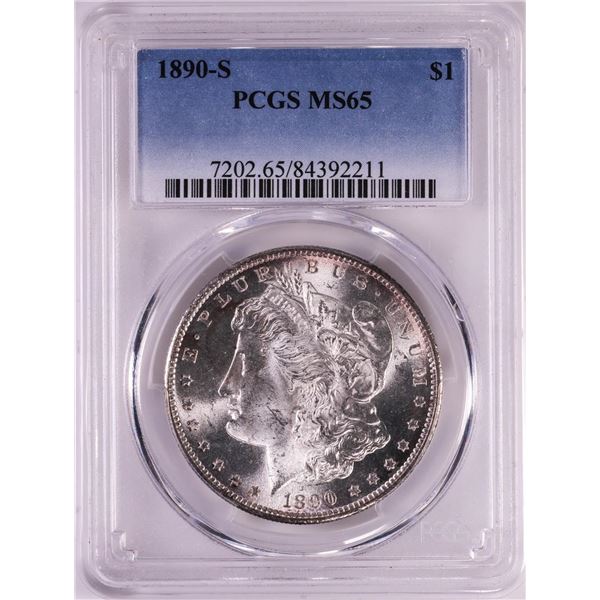 1890-S $1 Morgan Silver Dollar Coin PCGS MS65