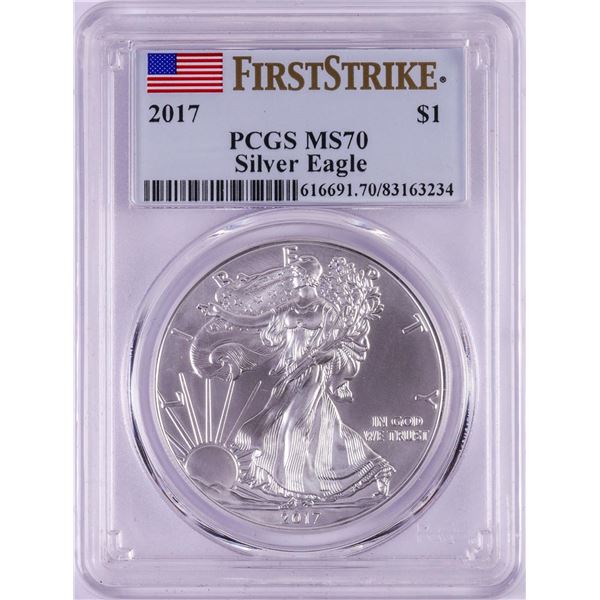 2017 $1 American Silver Eagle Coin PCGS MS70 First Strike