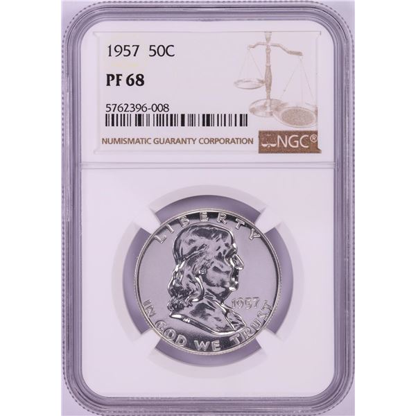 1957 Proof Franklin Half Dollar Coin NGC PF68