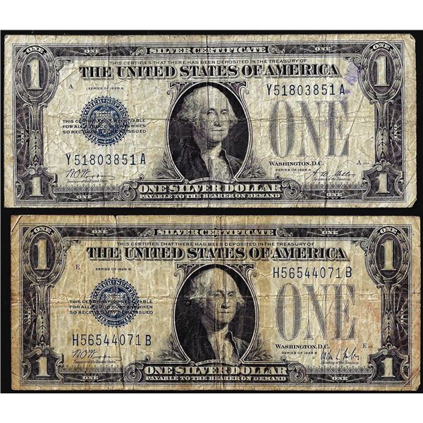 Lot of 1928A 1928B $1 Funnyback Silver Certificate Notes
