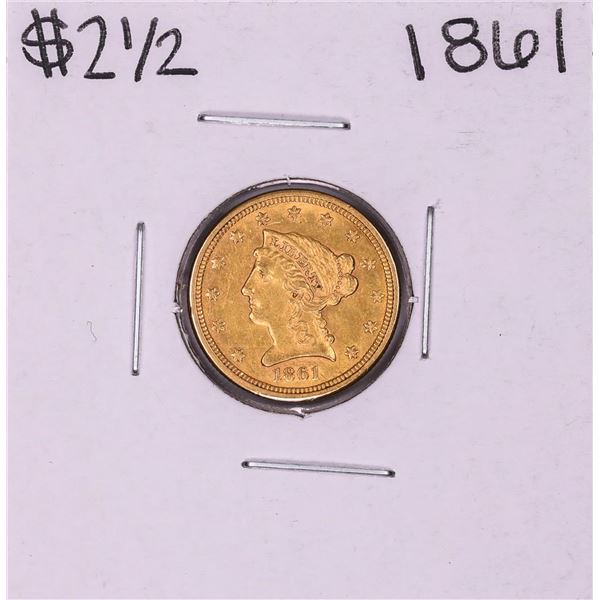 1861 New Reverse $2 1/2 Liberty Head Quarter Eagle Gold Coin
