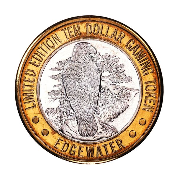 .999 Fine Silver Edgewater Laughlin, Nevada $10 Limited Edition Gaming Token